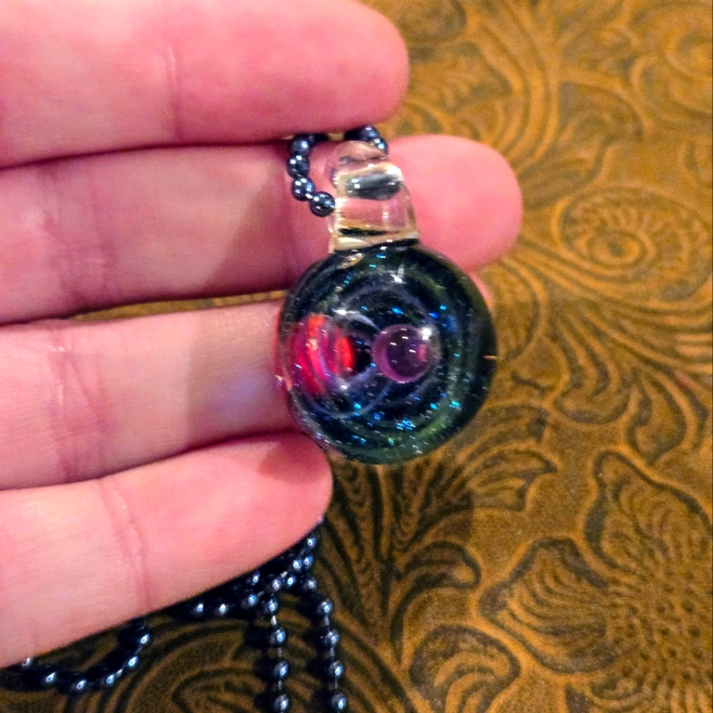 Galaxy Glass Orb Pendant Necklace - Picture 4 of 5